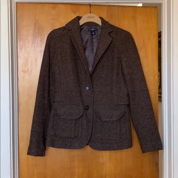 Tweed Brown Gap Blazer Size 8 - Picture 1 of 6
